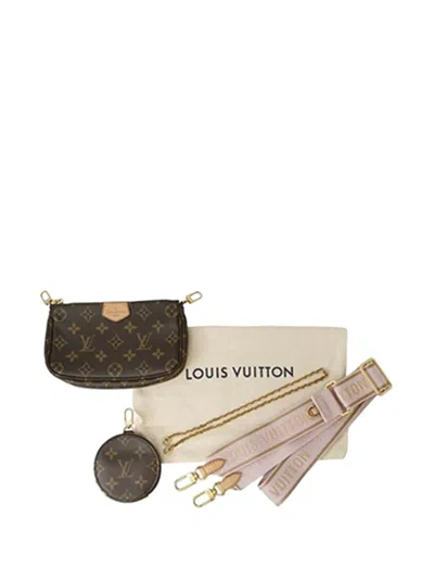Pre-owned Louis Vuitton 2019-2025 Monogram Multi Pochette Accessoires Satchel In Brown