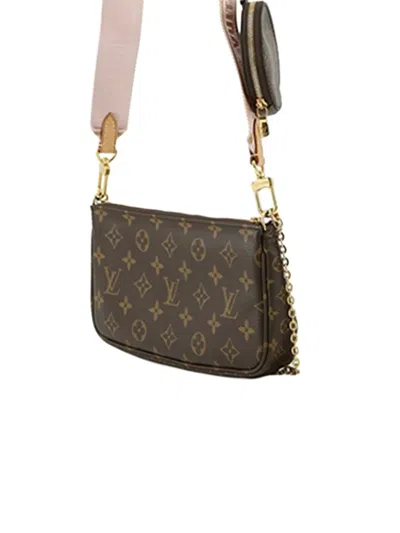 Pre-owned Louis Vuitton 2019-2025 Monogram Multi Pochette Accessoires Satchel In Brown