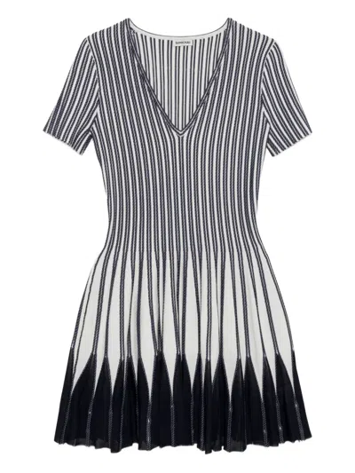 Simkhai Beckett Vertical-stripe Mini Dress In Black