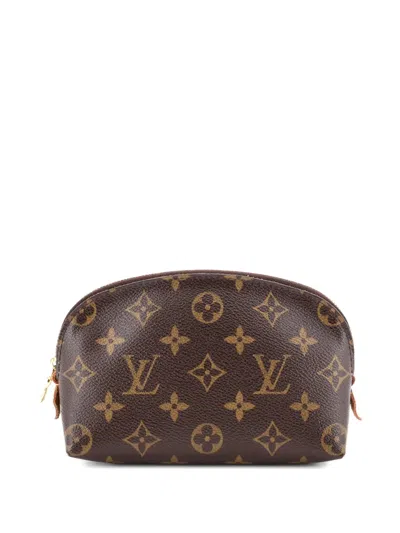Pre-owned Louis Vuitton Cosmetic Monogram Canvas Pouch In Brown