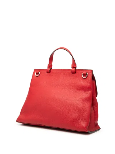 Pre-owned Gucci 2000-2015 Medium Leather Bamboo Daily Satchel In Red