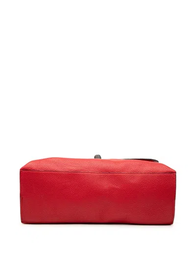 Pre-owned Gucci 2000-2015 Medium Leather Bamboo Daily Satchel In Red