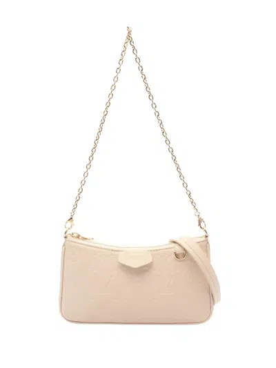 Pre-owned Louis Vuitton 2021-2025 Monogram Empreinte Easy Pouch Satchel In Brown