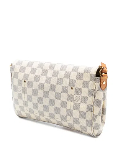 Pre-owned Louis Vuitton 2016 Damier Azur Favorite Mm Satchel In White