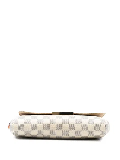 Pre-owned Louis Vuitton 2016 Damier Azur Favorite Mm Satchel In White