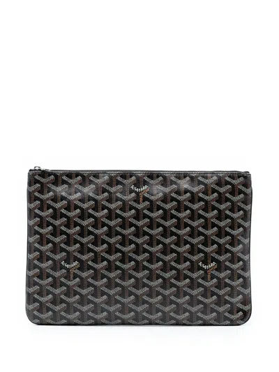 Pre-owned Goyard 2018 Ine Senat Mm Clutch Bag In Black