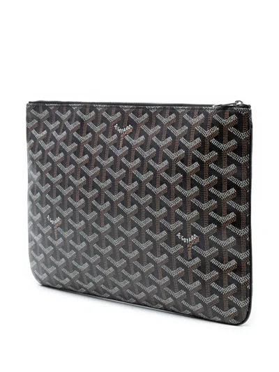 Pre-owned Goyard 2018 Ine Senat Mm Clutch Bag In Black