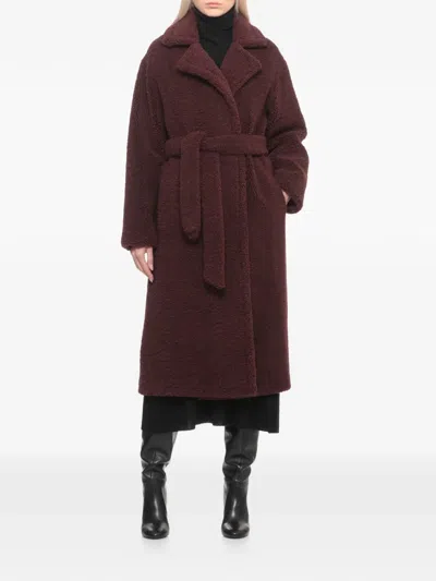 Betta Corradi Lapel-collar Belted Coat In Brown