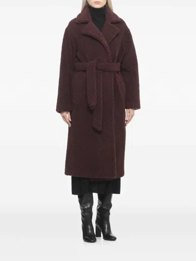 Betta Corradi Lapel-collar Belted Coat In Brown