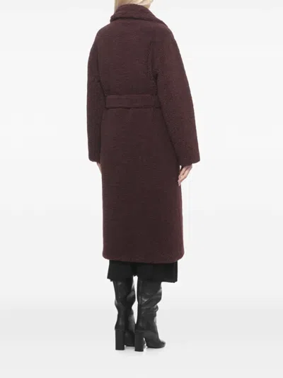 Betta Corradi Lapel-collar Belted Coat In Brown