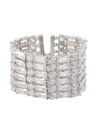 Self-portrait Crystal-embellished Bracelet In Silver