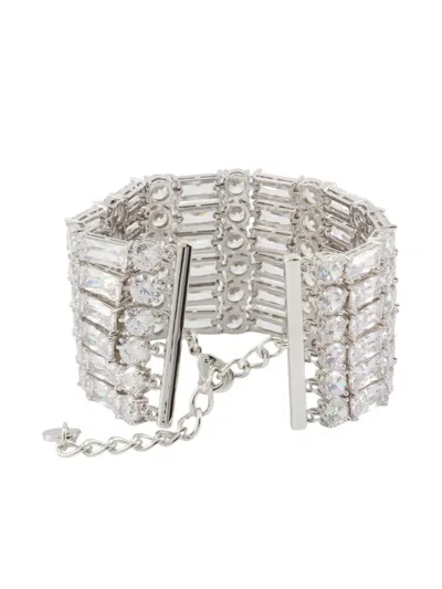 Self-portrait Crystal-embellished Bracelet In Silver