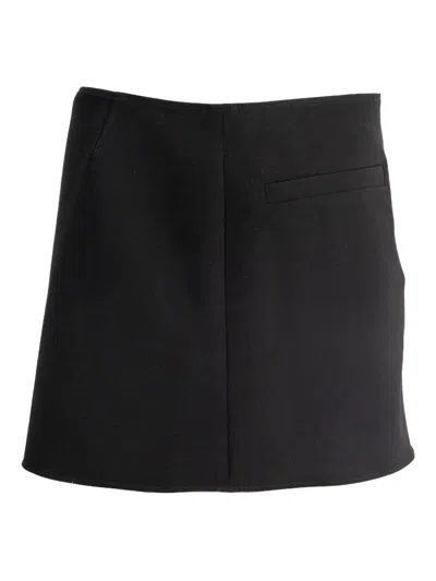 Courrèges Logo-detail Mini Skirt In Black