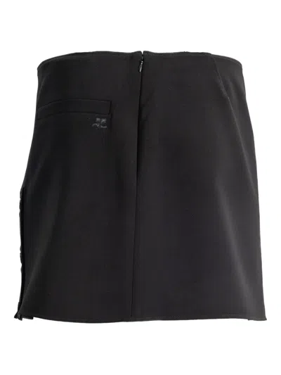 Courrèges Logo-detail Mini Skirt In Black