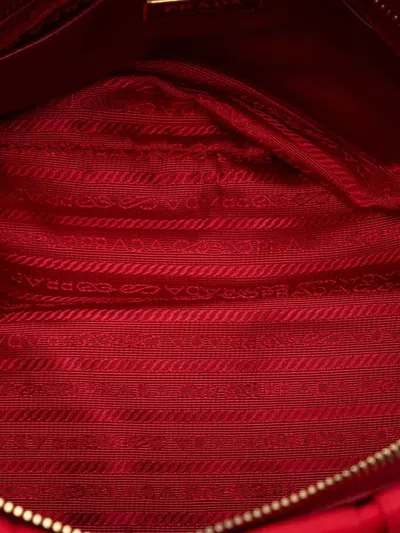 Pre-owned Prada 2000-2025 Tessuto Gaufre Satchel In Red