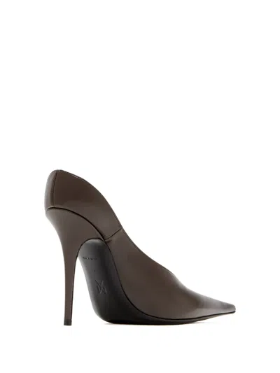 Amina Muaddi 105mm Anok Pointed Pumps In Brown