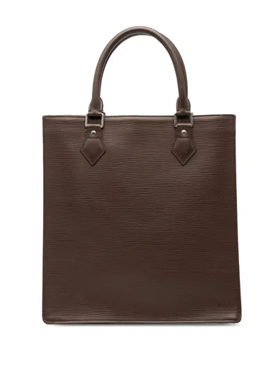 Pre-owned Louis Vuitton 2004 Epi Sac Plat Pm Tote Bag In Brown