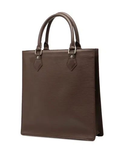 Pre-owned Louis Vuitton 2004 Epi Sac Plat Pm Tote Bag In Brown