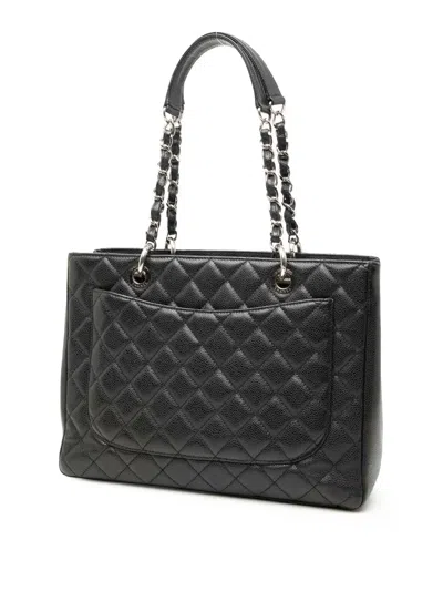 Pre-owned Chanel 2009-2010 Caviar Grand Shopping Tote Bag In Black