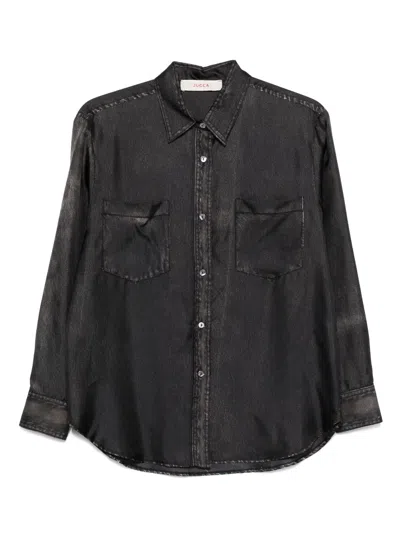 Jucca Printed Silk Shirt In Black