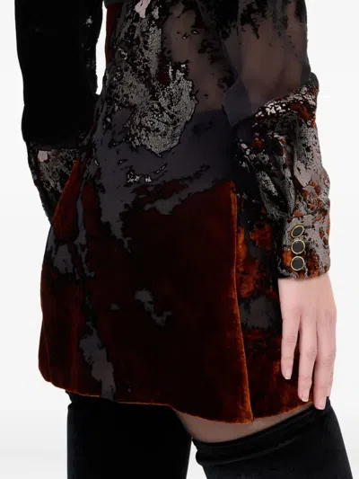 Roberto Cavalli Long-sleeve Print Mini Dress In Multi