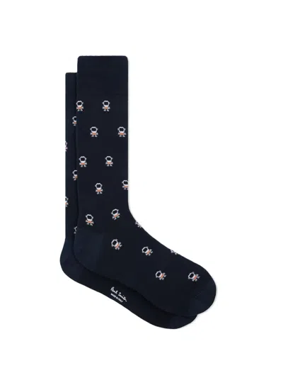 Paul Smith Astronaut-motif Socks In Blue
