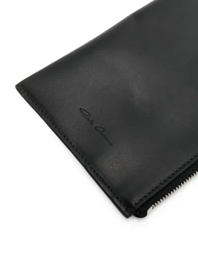 Rick Owens Strap-detail Leather Wallet In Black