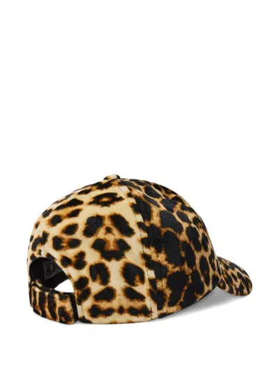 Mc2 Saint Barth Leopard-print Logo-embroidered Baseball Cap In Brown