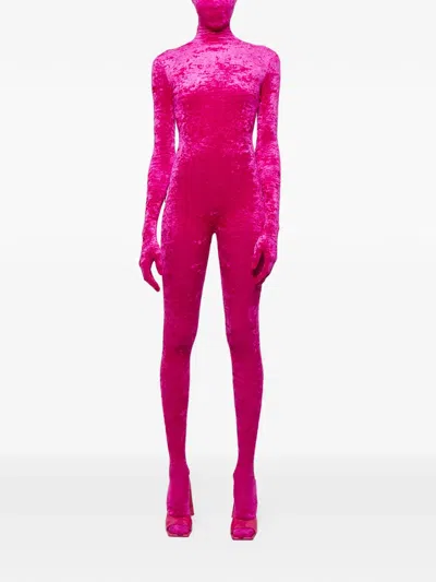 Vetements Velvet Jumpsuit In Pink