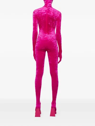 Vetements Velvet Jumpsuit In Pink