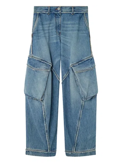 Versace Cargo Cotton Jeans In Blue