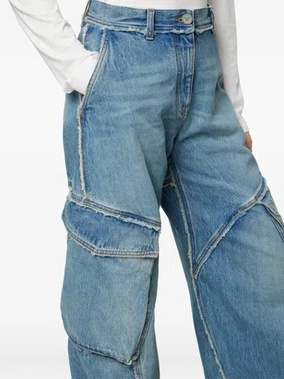 Versace Cargo Cotton Jeans In Blue