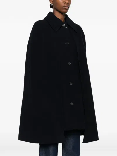 Totême Buttoned Cape Coat In Blue