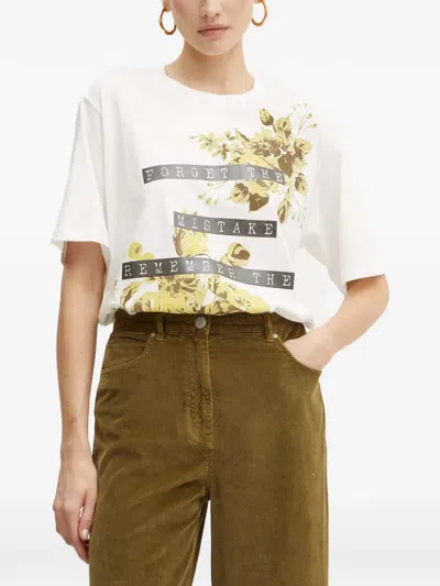 Pinko Floral-print T-shirt In White