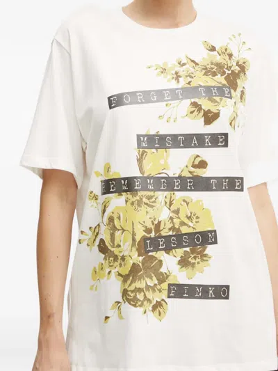 Pinko Floral-print T-shirt In White