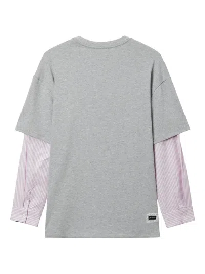 Mini Cream Long-sleeve T-shirt In Gray
