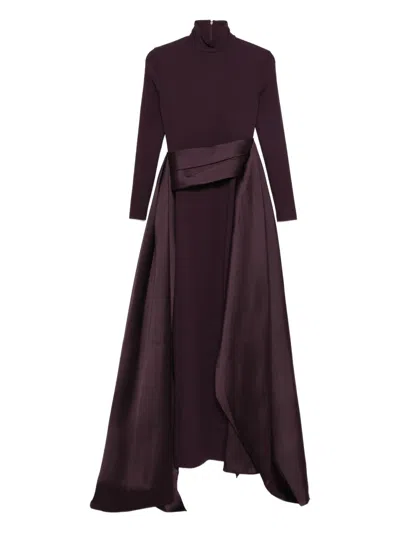 Solace London Olivia Belted Maxi Dress In Burgundy