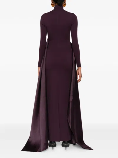 Solace London Olivia Belted Maxi Dress In Burgundy