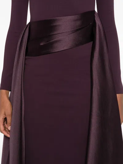 Solace London Olivia Belted Maxi Dress In Burgundy