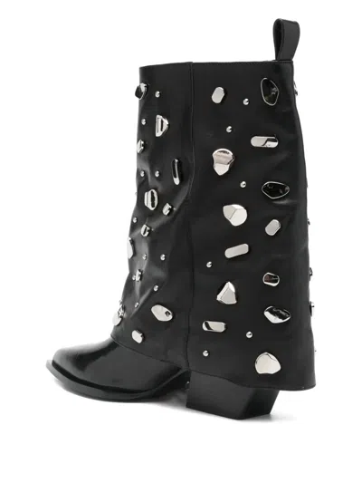 Marc Ellis 65mm Stud-embellished Boots In Black