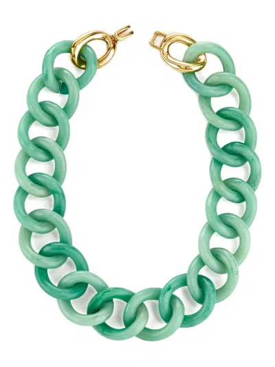 Kenneth Jay Lane Chain-link Necklace In Green