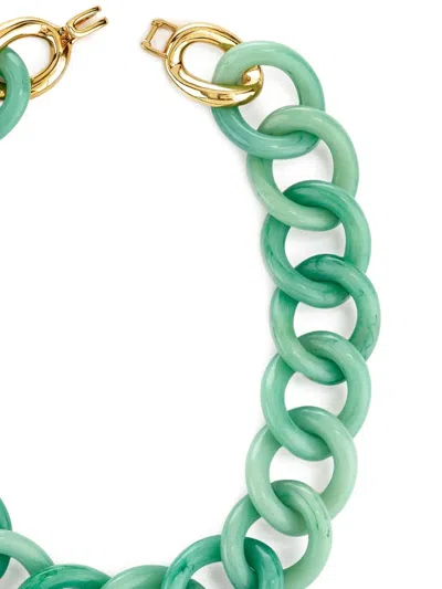 Kenneth Jay Lane Chain-link Necklace In Green