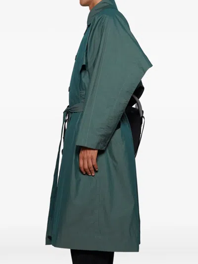 Issey Miyake Cavity Button Belted Coat In Multi