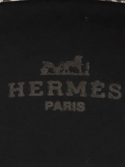 Pre-owned Hermes 20th Century Extra Wide Grand Apparat Enamel Bangle 65 Costume Bracelet In Black