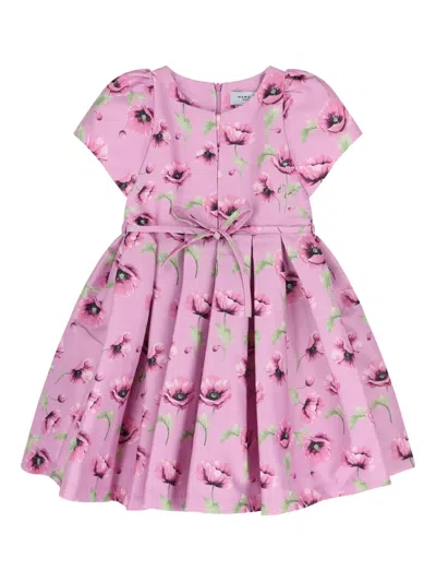 Mama Luma Floral Satin Dress In Pink