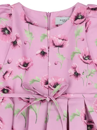 Mama Luma Floral Satin Dress In Pink