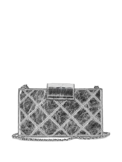 Tory Burch Mini Fleming Metallic Crossbody In Brown