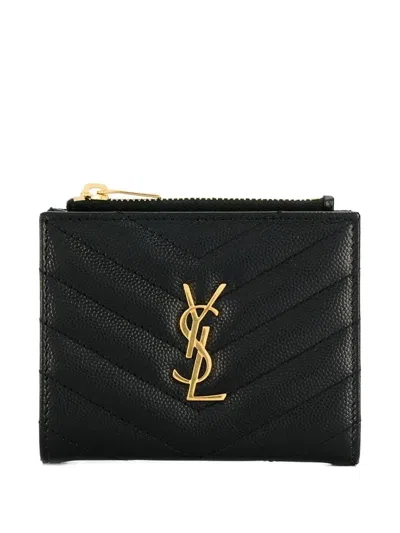 Saint Laurent Cassandre Cardholder In Black