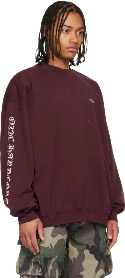 032c Burgundy Hardcore Since 2001 Oversized Sweatshirt In Burgundy