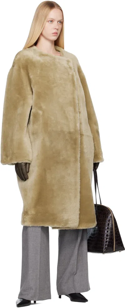 Totême Brown Leather Gloves In Brown